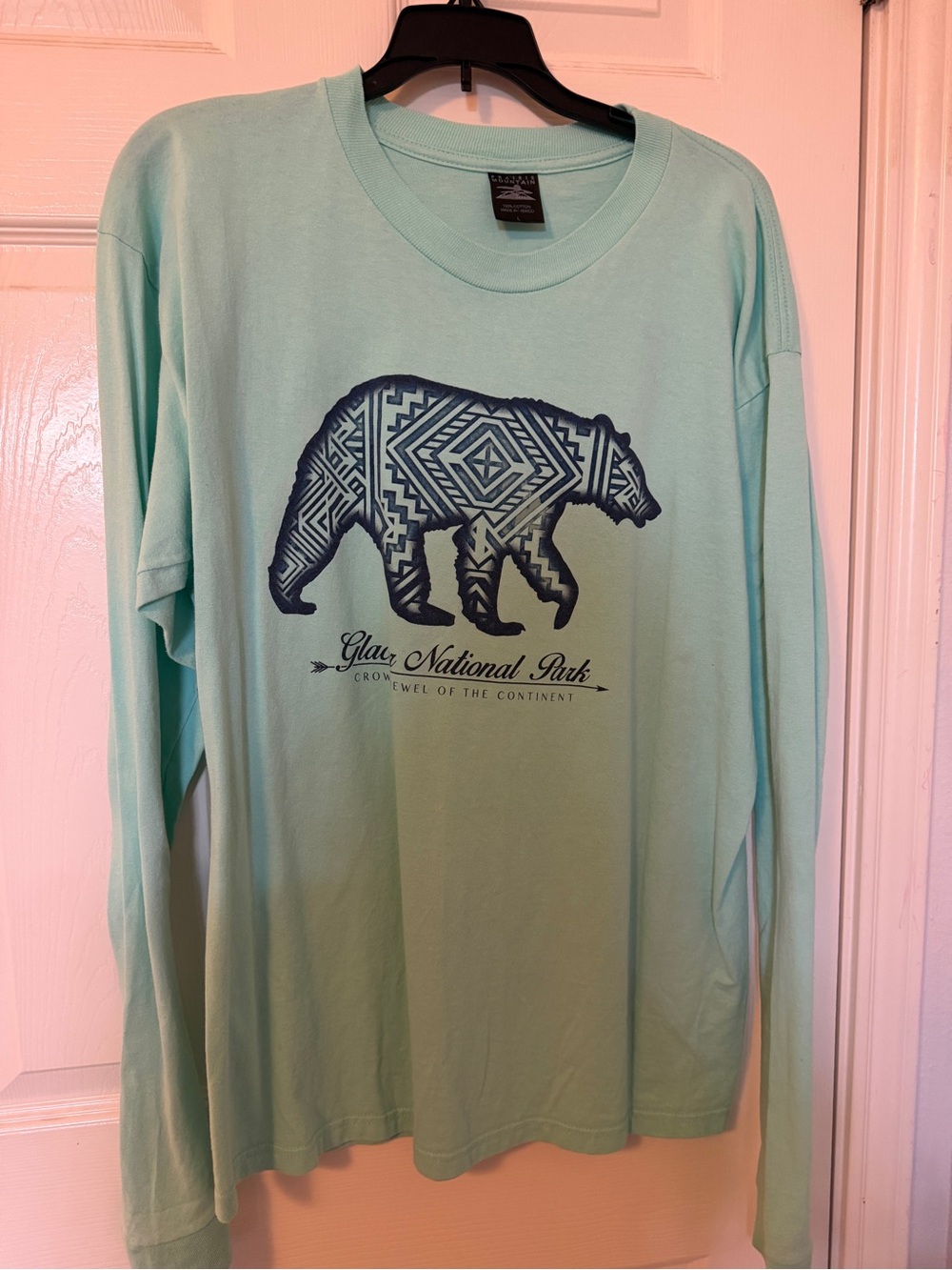 Glacier National Park Men's Long-Sleeve Graphic Tee - Mint, Large